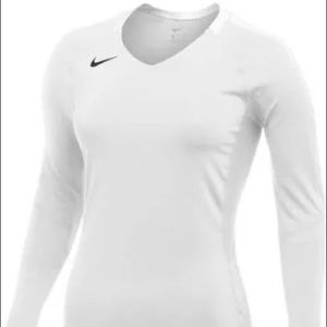 NIKE ~ Women’s Long-Sleeved, V-neck, White Nike Jersey ~ XS ~ NWT